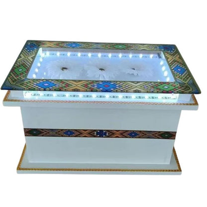 Rekebot Tilbig mit Glasplatte+LED+Stoveholder