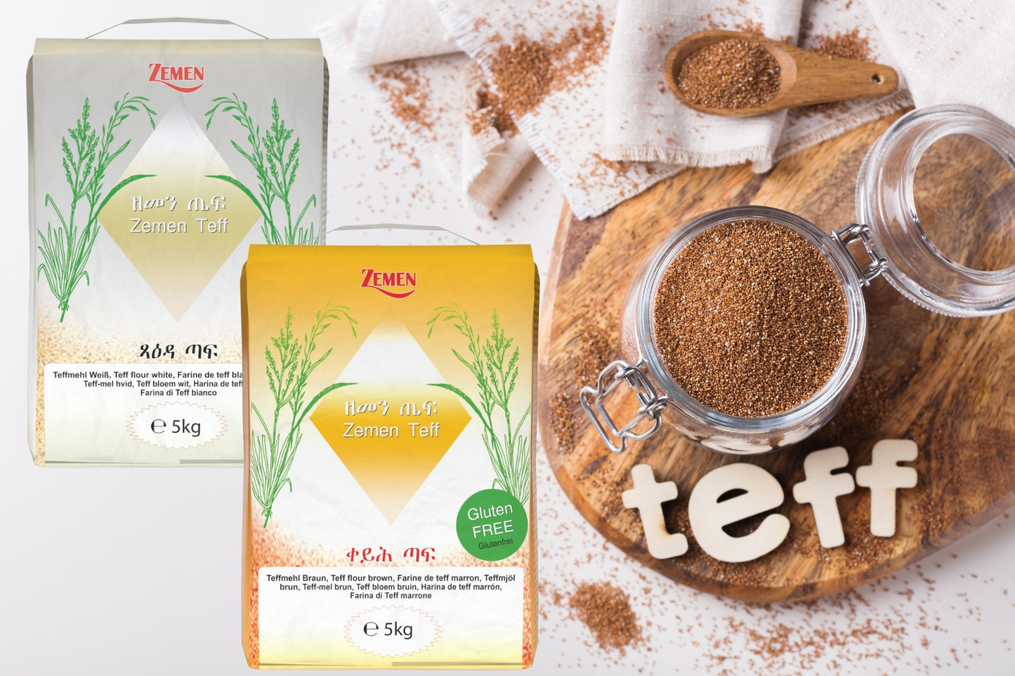 ሓርጭ ቴፍ፣ ጸሊም – 5ኪሎ (ET) ምልክት ንግዲ: ዘመን